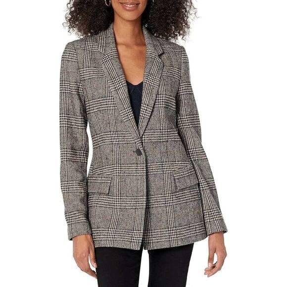 The Drop Women's Blake Tweed Plaid Long Blazer XL NWOT - Picture 9 of 12